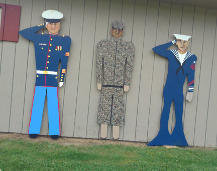 Homemade salute to the U.S. military